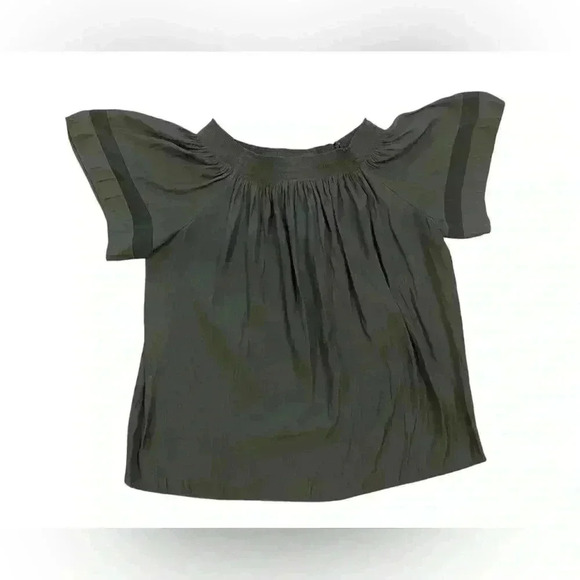 RAMY BROOK Blouse Shirt Black Jessica Smocked Off Shoulder Women's Size XSmall - Picture 3 of 12